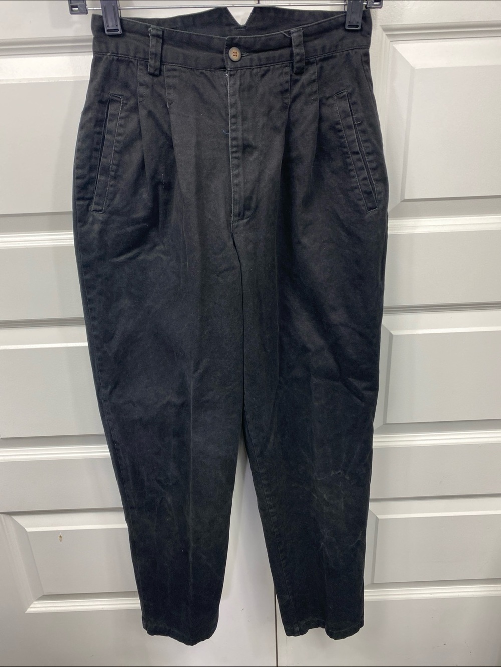 Vintage High Waist Tapered Pants 5/6 Petite length Black 1990s Career Kikomo
